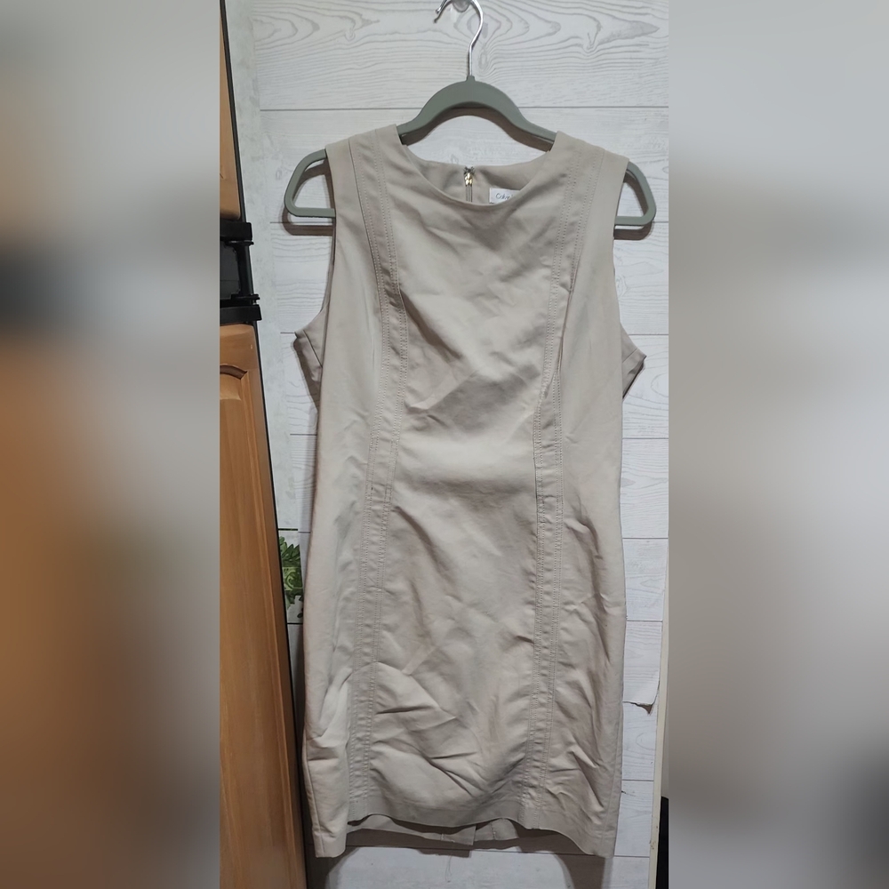 Calvin Klein Strapless Beige Dress